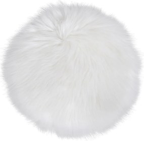 Báránybőr, műbőr, ülőpárna Ø35 cm, Fehér Színű