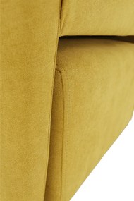 Klub fotel puffal, mustár, ROSE