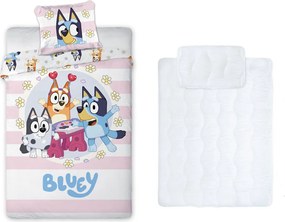 Bluey Joyful gyerek, ovis ágyneműhuzat és paplan/párna szett 100x135 cm 40x60 cm