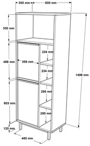 Konyhai regál Onaferra 10 A (dió + fekete). 1106593