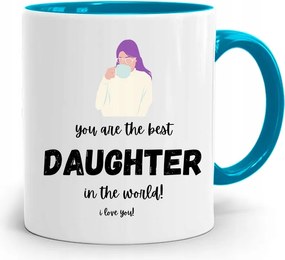 Kék Bögre Lányának Best Daughter Ajándék fényképes nyomattal