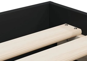fekete szerelt fa ágykeret 90 x 200 cm