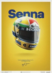 Művészeti nyomat McLaren MP4/4 - Ayrton Senna - Helmet - San Marino GP - 1988 - Poster, Automobilist