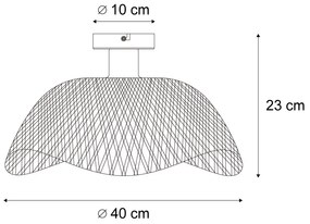 Art Deco mennyezeti lámpa fekete bambuszból 40 cm - Alka