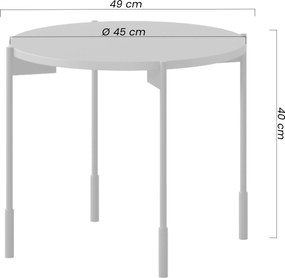 Sonatia dohányzóasztal 45 cm kerek fém lábakkal - olíva