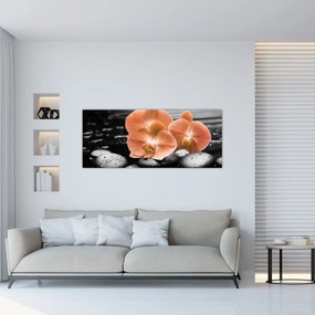 Kép - Narancssárga orchideák (120x50 cm)