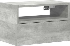 vidaXL betonszürke falra szerelhető éjjeliszekrény 45 x 26 x 28,5 cm
