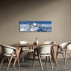 Kép - Repülőgép a felhőkben (órával) (90x30 cm)