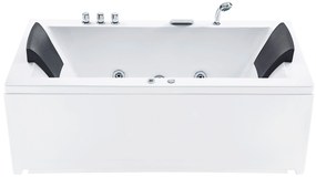 Bal oldali fehér whirlpool masszázskád LED világítással 183 x 90 cm VARADERO Beliani