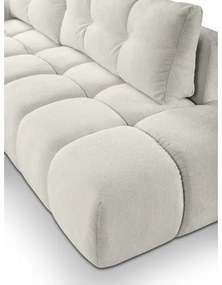 Kihúzható L-alakú kárpitozott sarokülőgarnitúra tárolóval ALMADA balos bézs