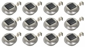 12 db fehér kerek kültéri napelemes LED lámpa 12 cm