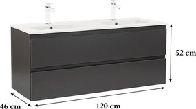 Modern 120 cm-es függesztett fürdőszobabútor antracit színben – Vario Forte alsó szekrény kerámia mosdóhoz