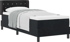 vidaXL Boxrugós ágy matracmal Fekete 200 x 80 cm Poliészter