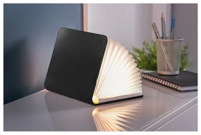 Fekete LED asztali lámpa textil búrával (magasság 2,5 cm) Booklight – Gingko