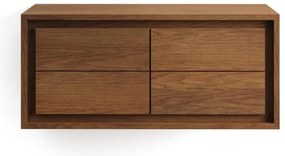 Sötétbarna teakfa fali mosdó alatti szekrény 90x40 cm Kenta – Kave Home