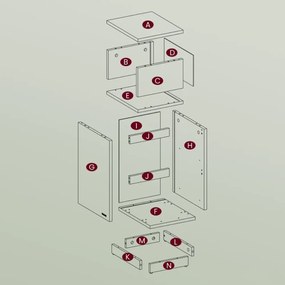 ROBIN éjjeliszekrény, 30x25x65cm, fehér Vasagle