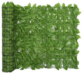 Zöld leveles erkélyparaván 400 x 100 cm