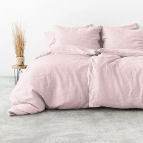 Goldea lenvászon keverék ágyneműhuzat - púderrózsaszín 140 x 200 és 70 x 90 cm