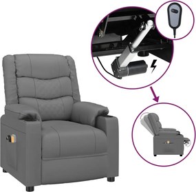 vidaXL szürke műbőr elektromos masszázsfotel