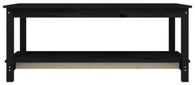 Fekete tömör fenyőfa dohányzóasztal 110 x 55 x 45 cm