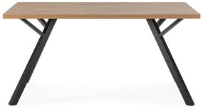Natúr színű étkezőasztal tölgyfa asztallappal 90x160 cm Marion – Marckeric