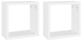2 db fehér fali kockapolc 30 x 15 x 30 cm