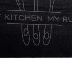 Konyhai szőnyeg Fekete 180 x 60 cm Bársony