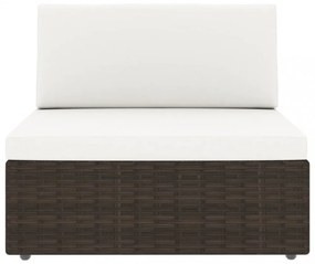 9 részes barna polyrattan kerti ülőgarnitúra párnákkal