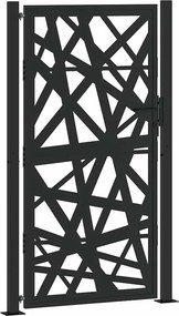 vidaXL fekete acél kerti kapu 100x175 cm világítással