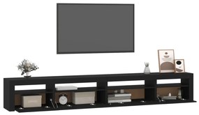 fekete TV-szekrény LED-világítással 270x35x40 cm