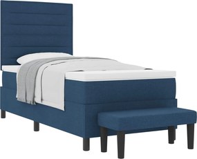 vidaXL Boxrugós ágy matracmal fejtámlával Kék 80 x 200 cm szövet