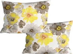 2 db mikroszálas díszpárnahuzat szett FEONELLE 50x70 cm, sárga-szürke