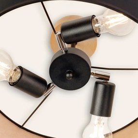ALBA felületre szerelt csillár 3xE27/15W/230V, átmérő 40 cm, fekete/barna