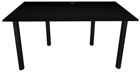 CODE BIG Számítógépasztal , 160x73-76x80, fekete/fekete lábak + USB HUB