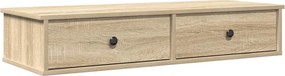vidaXL sonoma tölgy szerelt fa falipolc fiókokkal 100 x 37,5 x 19 cm