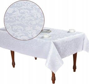 Abrosz Asztalra 130x180 Dekoratív Jacquard Fehér 03