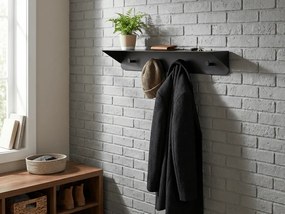 Fém falra szerelhető fogas KENAN 60 cm, fekete