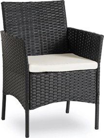 Zestaw Mebli Ogrodowych MISSISIPI Czarny/Beżowy