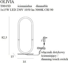 Asztali Lámpa Arany OLIVIA MAXLIGHT T0045D
