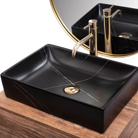 Pultos mosdó REA Inga Black Marble Mat