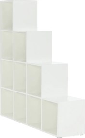 könyvespolc piramis, fehér, laminált DTD, NORAH