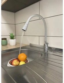 RAV Slezák SA006.0/13S - SAZAVA mosogató csaptelep 35,6 cm, szürke/fényes króm