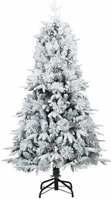 Műanyag Rugalmas Karácsonyfát Havas Flokkal Fehér 120 cm