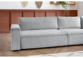 Világosszürke kordbársony sarokkanapé (jobb oldali) Nihad modular – Bobochic Paris