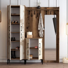 Előszobafal Berlin ABC - Walnut, White Marble