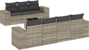 vidaXL 8 részes világosszürke polyrattan kerti ülőgarnitúra párnával
