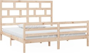 vidaXL Super King tömör fa ágykeret 180 x 200 cm