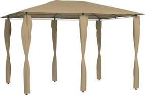 vidaXL tópszínű pavilon oszlop takarókkal 3 x 4 x 2,6 m 160 g/m²