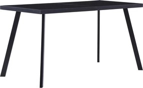 vidaXL fekete edzett üveg étkezőasztal 140 x 70 x 75 cm