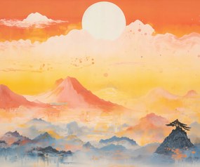 Poszter 60x50cm Hajnal a csendes hegyek birodalma felett